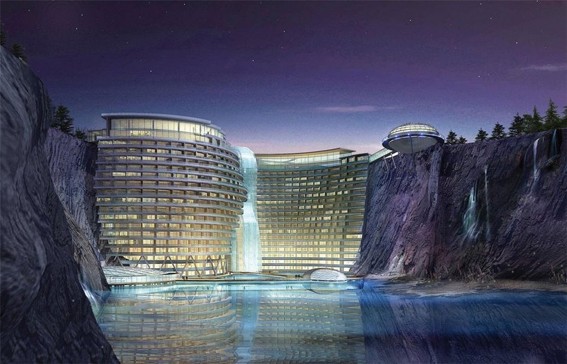 У Китаї будують розкішний готель в покинутому кар'єрі