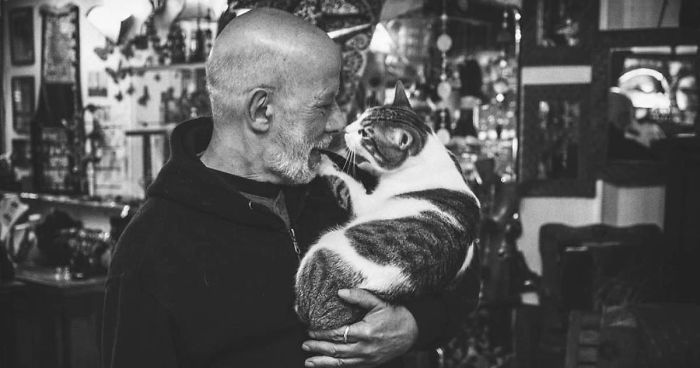 Неймовірно емоційні знімки чоловіків з їх кішками