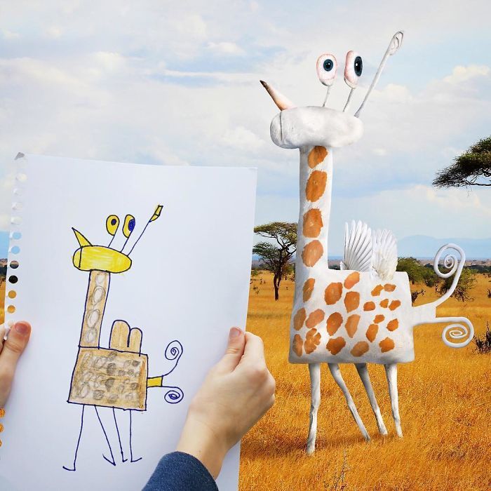 Чарівний проект про те, як би виглядали ожилі дитячі малюнки
