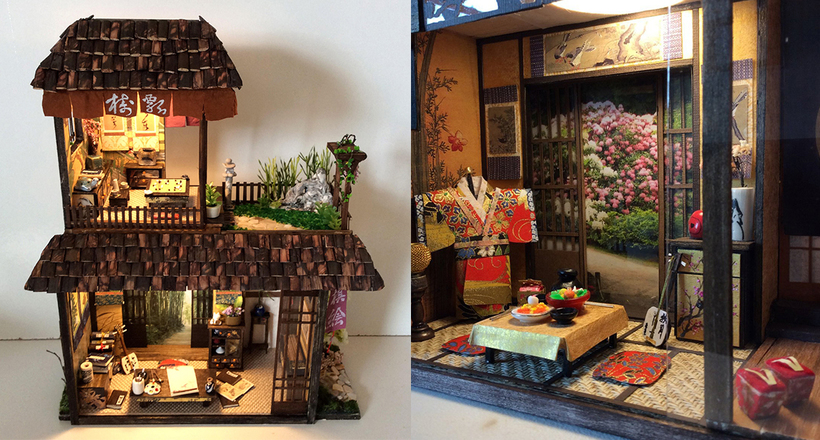 Художник створює мініатюри японських будинків, наповнені традиційними деталями