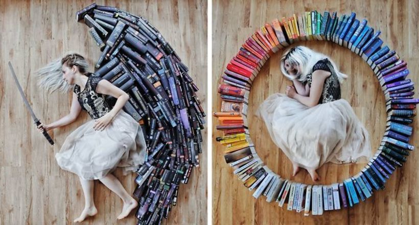 Дівчина перетворила свою величезну бібліотеку у фантастичний арт-проект 