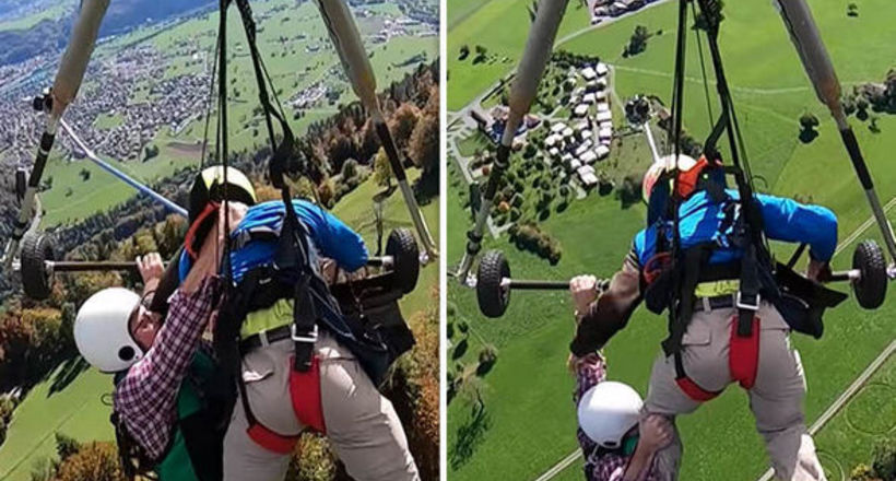Відео: Туриста забули пристебнути, і він пролетів на дельтаплані висячи на руках