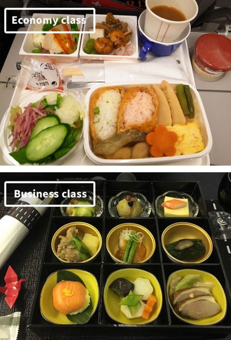 10 знімків про те, чим відрізняється їжа в економ-класі від першого класу різних авіакомпаній