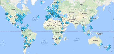 Блогер створив карту з паролями Wi-Fi аеропортів світу