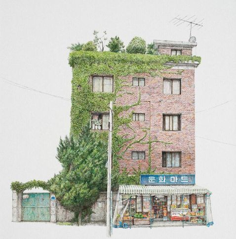 Художниця провела 20 років, роблячи дивні ескізи маленьких магазинів Південної Кореї