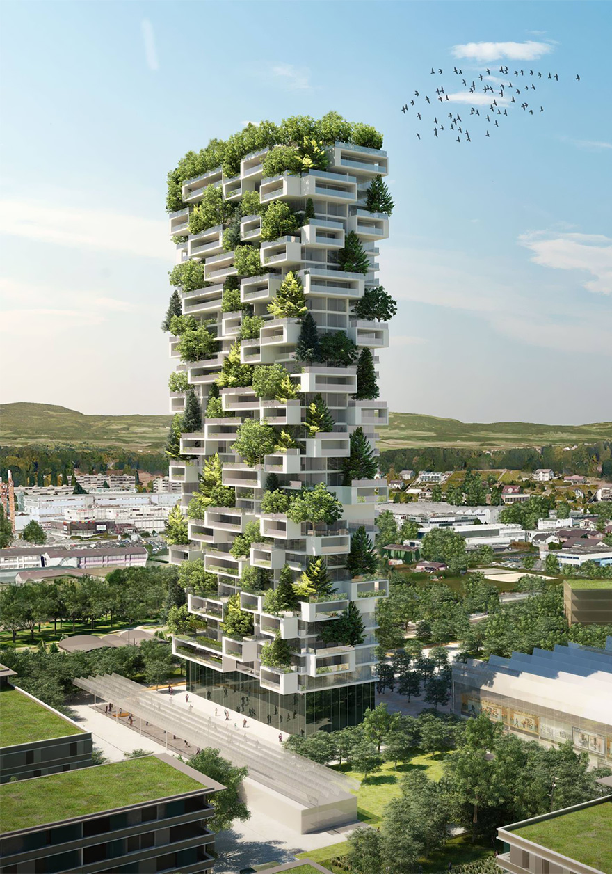 В Швейцарії побудують 117-метровий житловий будинок, покритий деревами