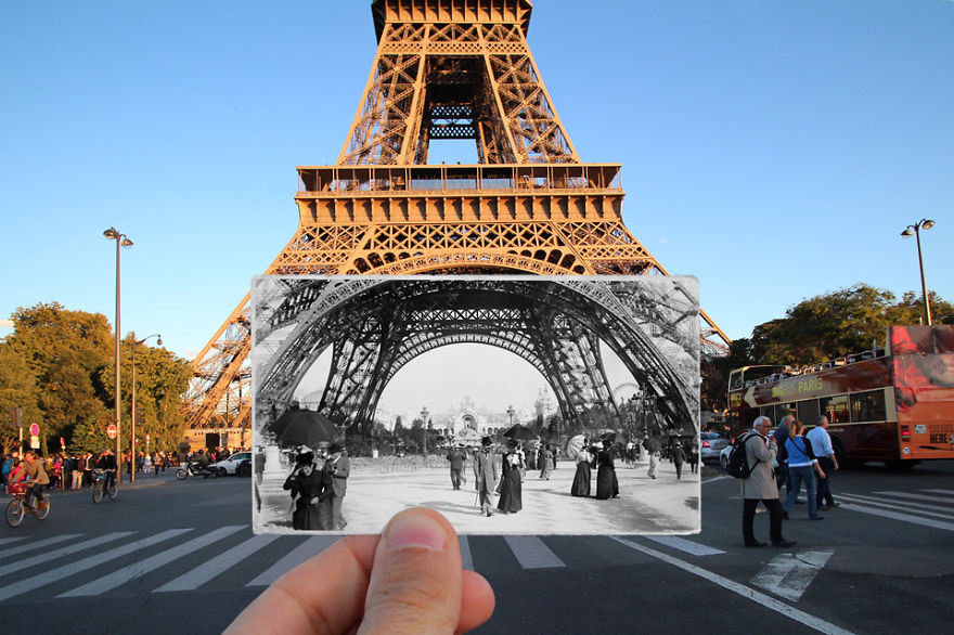 16 дивовижних комбінованих знімків Парижа: тоді і зараз