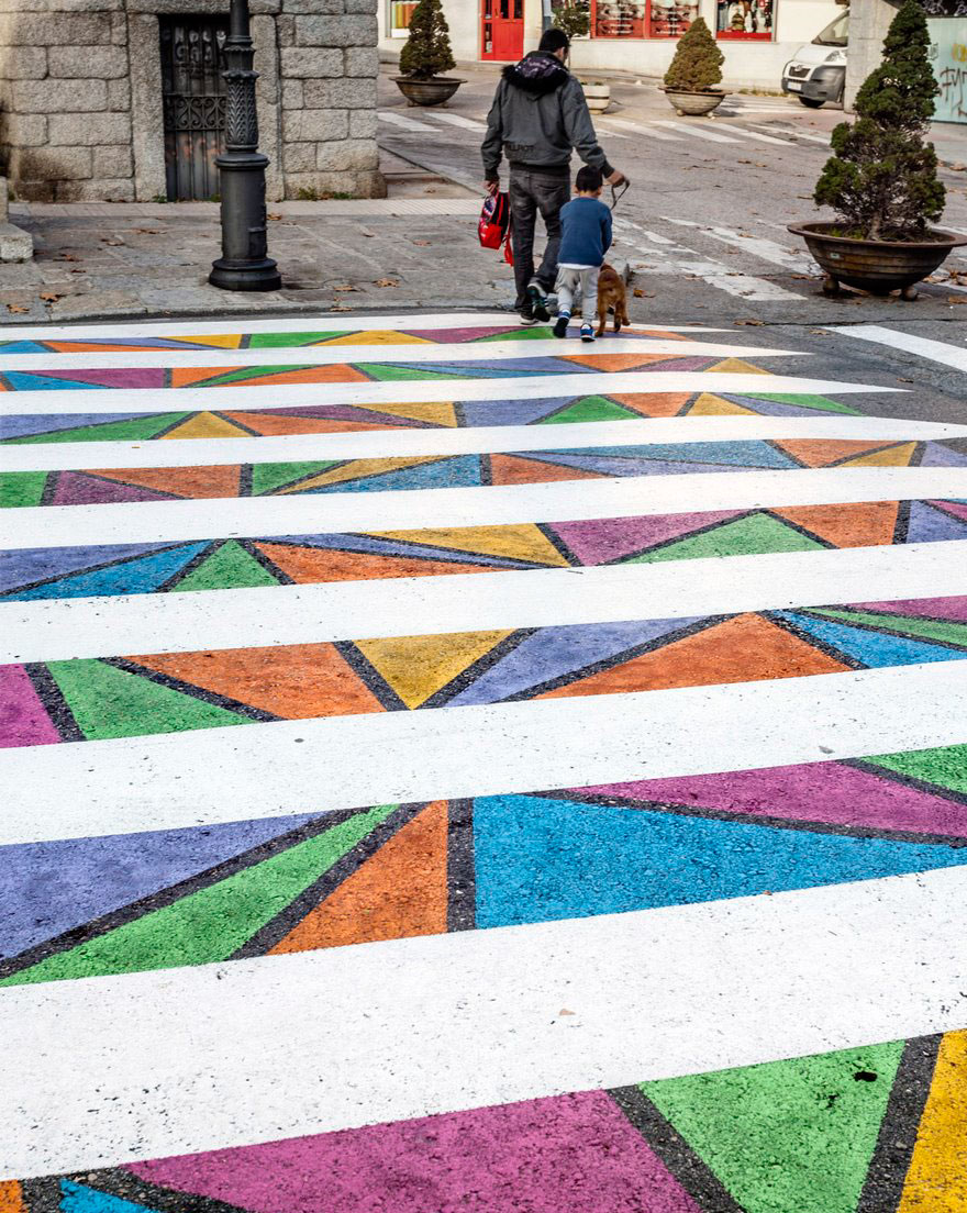 Болгарський художник перетворює пішохідні переходи Мадрида у твори мистецтва