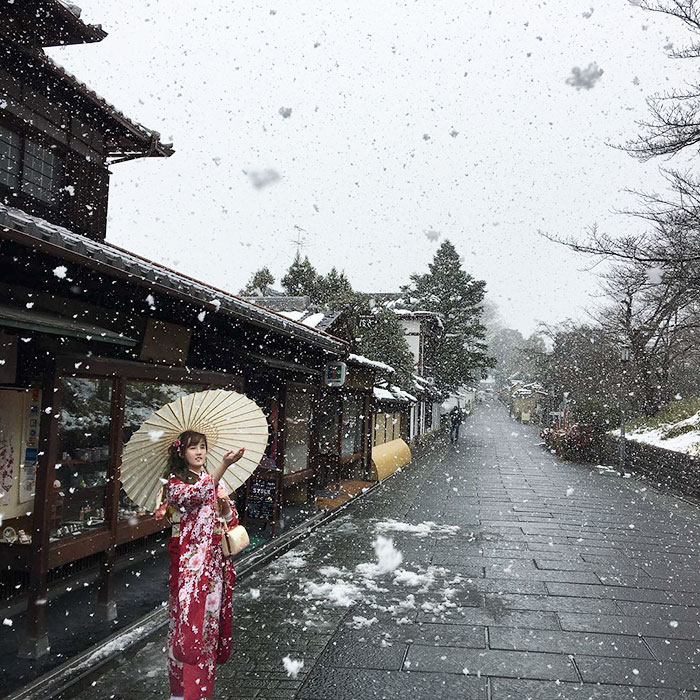 15 магічних знімків Кіото, пережила найсильніший снігопад — дуже рідкісне явище