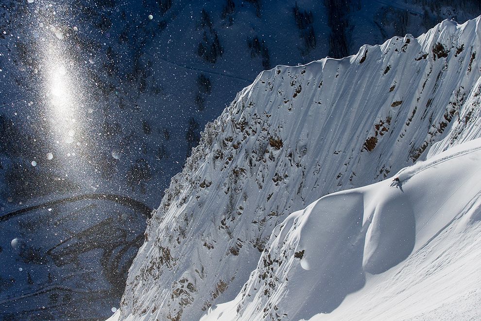 Сноубордистка Керолайн Глич на вершині гори Суперіор, Юта